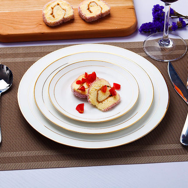 Health Wellness Product - Biały porcelanowy talerz obiadowy Lekki luksusowy
